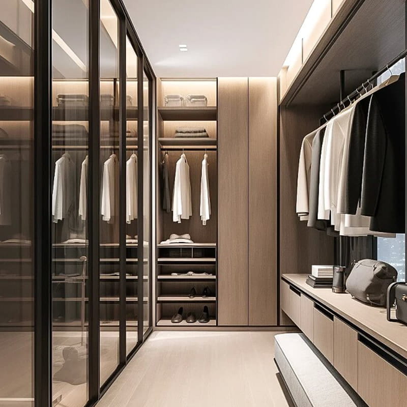 Bvlgari Dark Obsidian Egyedi panorámás gardróbszekrény