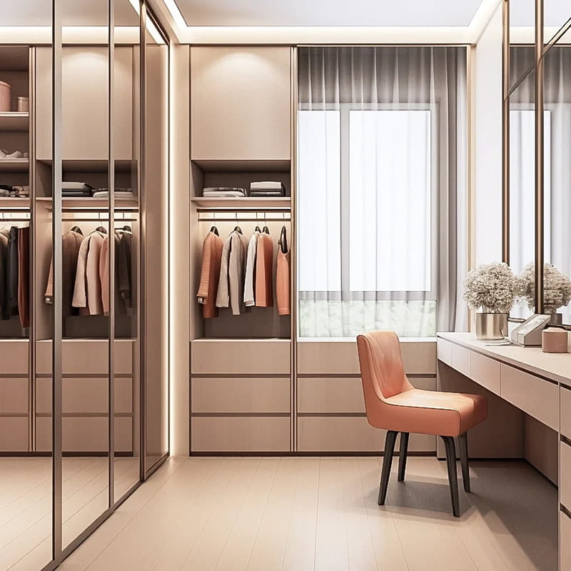Versailles Minimalista Touch-Matte megvilágított gardróbszekrény